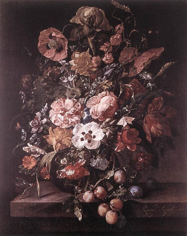 RUYSCH, Rachel Bouquet in a Glass Vase dsf Norge oil painting art